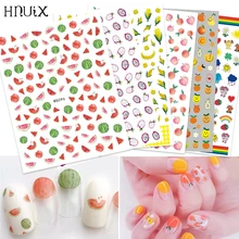 1 шт., 3D супер тонкие Арбузные наклейки для ногтей, клей для накладных ногтей, наклейки, фрукты, классный дизайн, конверты для ногтей, маникюр