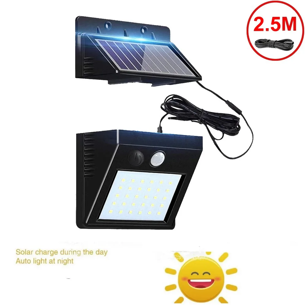 

Solar Outdoor Garden Street light PIR Motion Sensor Wall Lamp 30 Leds Solar Panel Power Lamp Waterproof Patio Path Night light i