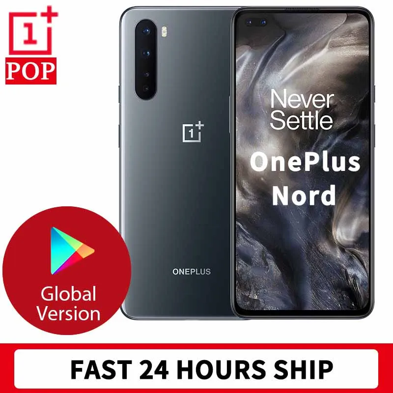 STOCK 24 HOURS FAST SHIP Global Version OnePlus Nord 5G Mobile Phone 6.44 inch Fluid AMOLED Snapdragon 765G 48MP Quad Cameras