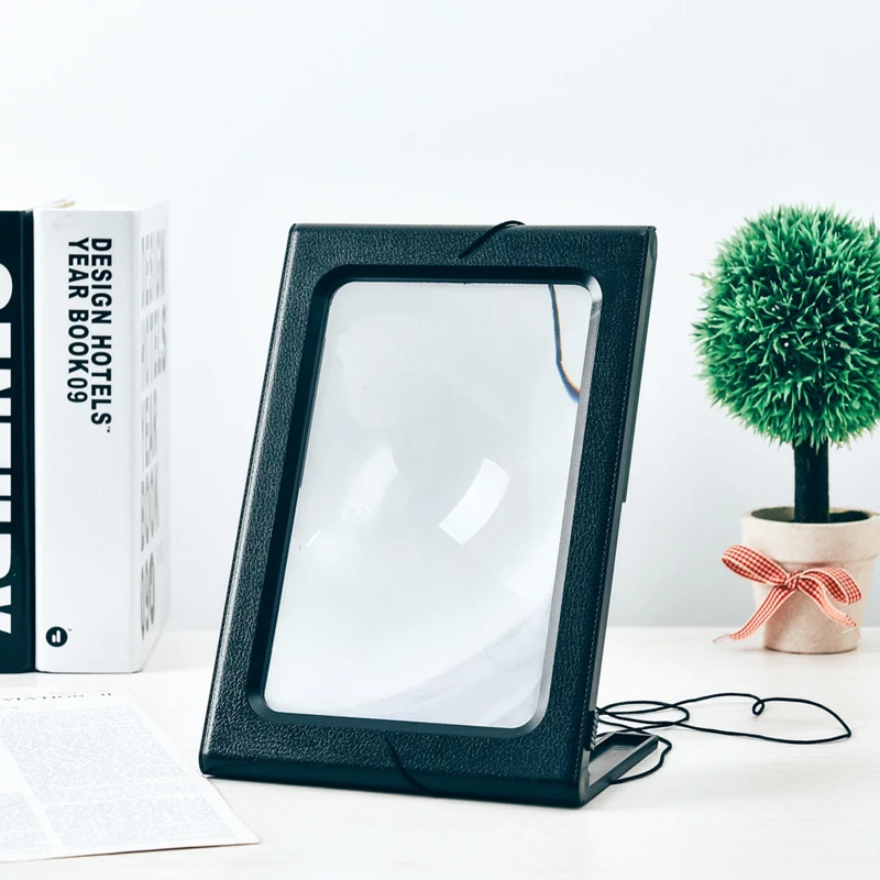 

3 times desktop magnifying glass large frame square reading reading newspaper repair amplifier with lamp USB charging