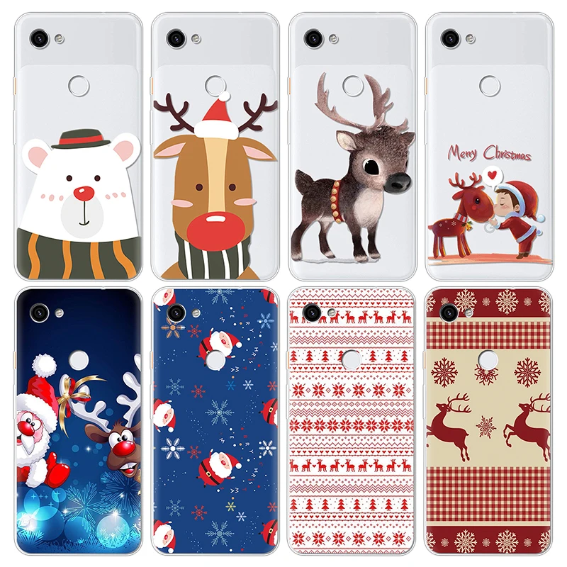 

Merry Christmas Print Thin Soft TPU Cases for Google Pixel 3 2 for Google Pixel 3a XL Case Silicone Transparent Back Cover Coque