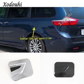 

For Toyota Sienna 2018 2019 2020 Car Body Gas/Fuel/Oil Tank Cover Cap Sticker ABS Chrome/Carbon Fiber Auto Car Parts 1pcs