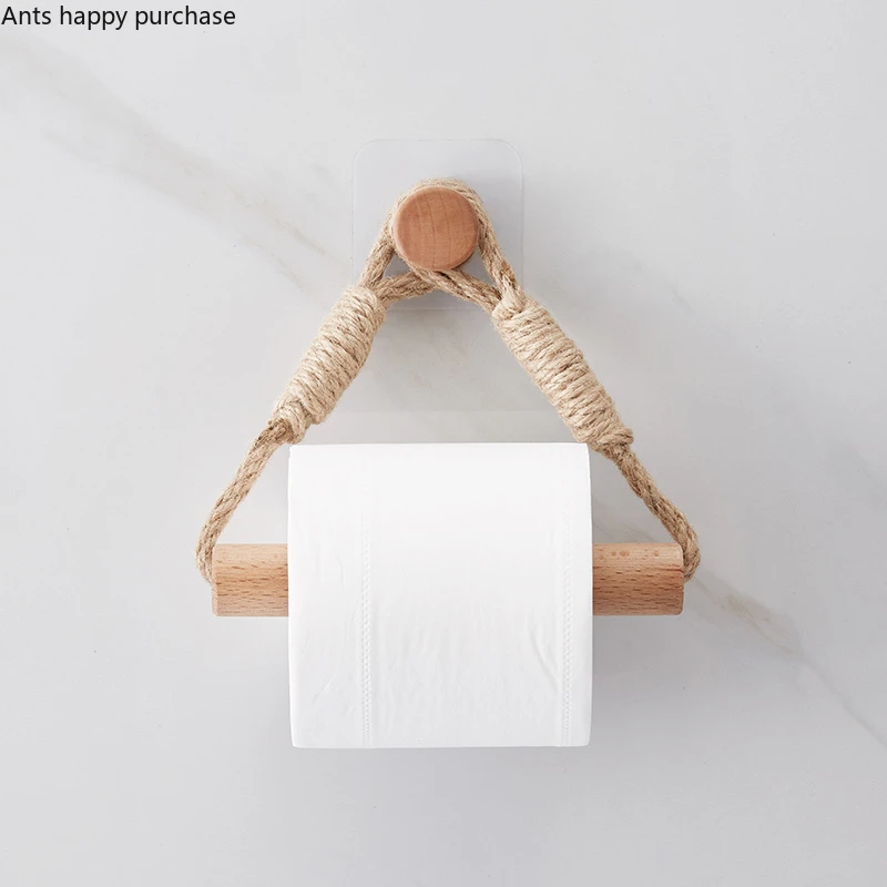Wall Storage Rack Toilet Paper Holder Roll Holder Wooden Triangle Toilet Paper Holder Nordic Retro Manual Hemp Rope Pine Rack Paper Holders Aliexpress