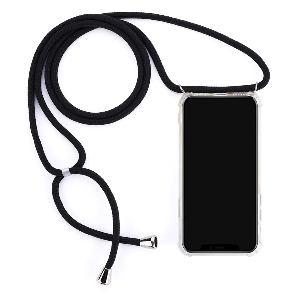 Shockproof Necklace Cell Phone Lanyard Strap Case For iPhone Phone Back Cover Neck Strap Soft TPU Mobile Phone Case