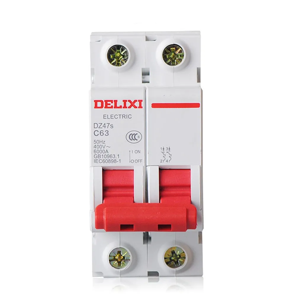 Dz47s 4P "C" кривая 400V 1A-63A Delixi Бытовой Воздушный переключатель выключатель 1A 2A 3A 4A 6A 10A 16A 20A 25A 32A 40A 50A63A