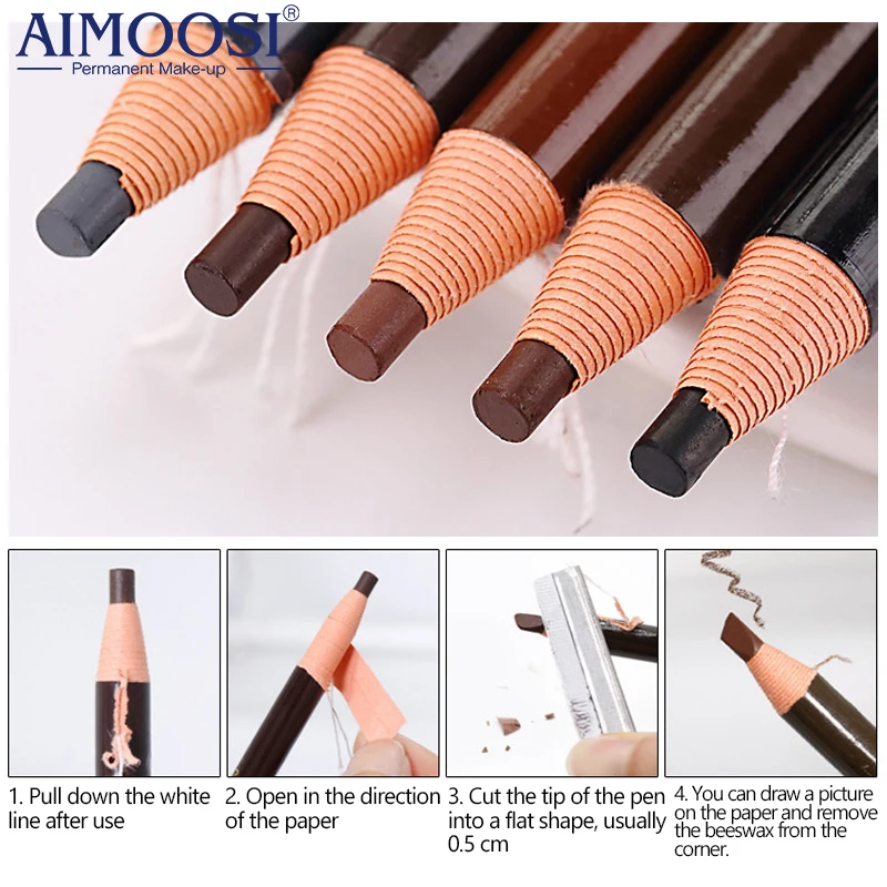 5 шт./лот микроблейдинг карандаш для бровей полуперманентный макияж тату