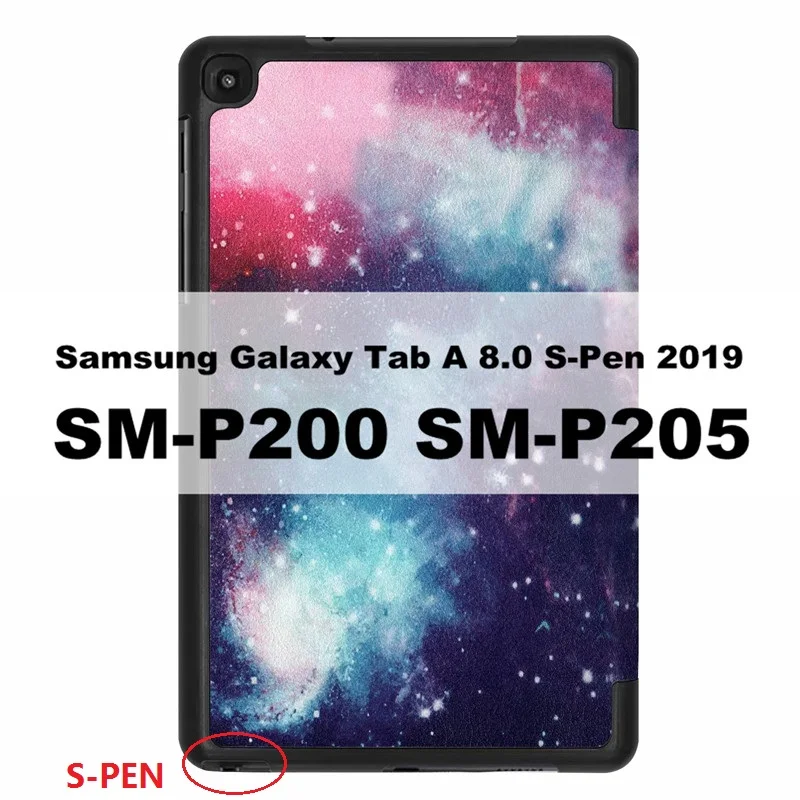 3-в сложенном виде чехол для samsung Galaxy Tab A8 с Стилус S-Pen 8," Магнитная Крышка для samsung SM-P200 SM-P205 SM-T290 SM-T295 Fundas - Цвет: A8 with S Pen