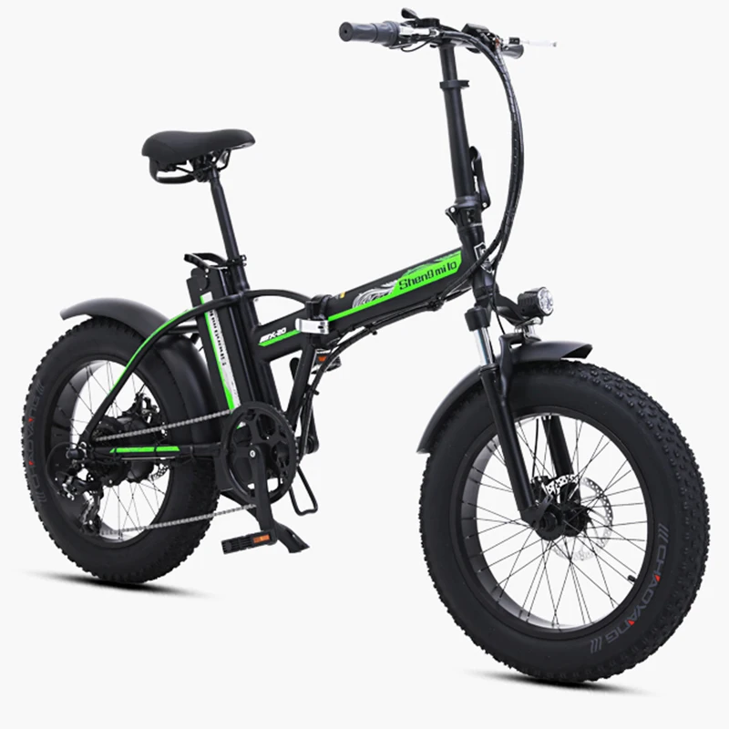 Discount 20inch electric snow bicycle 48V lithium electric bicycle 500w rear wheel motor fat ebike max speed 40km/h mountain bike 0