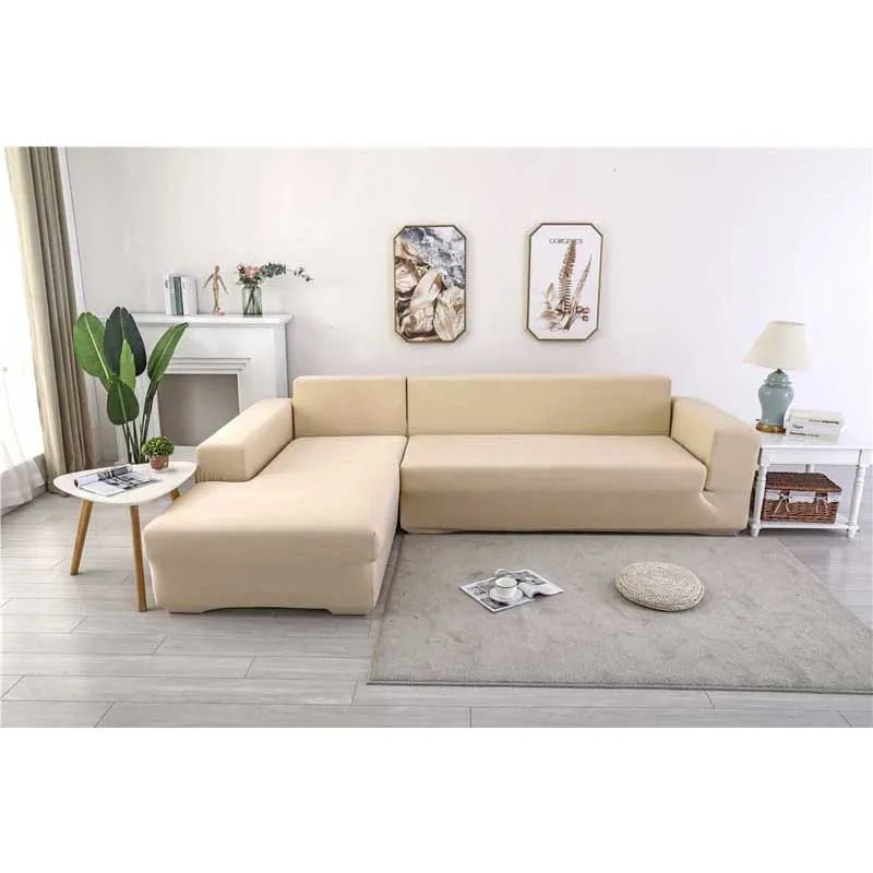 beige Эластичный угловой чехол для дивана для гостиной, эластичный диван, чехол, требует заказа, 2 шт., чехол для дивана, если l-стиль, секционный угловой диван чехол для дивана чехлы на диван чехол для дивана - Цвет: beige