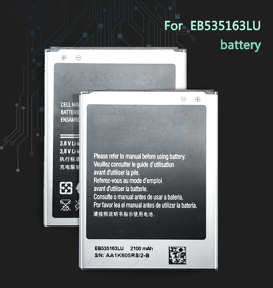 Батарея EB535163LU для samsung Galaxy Grand DUOS I9080 I879 I9118 I9082 GT-i9082 мобильный сменная батарея для мобильного телефона