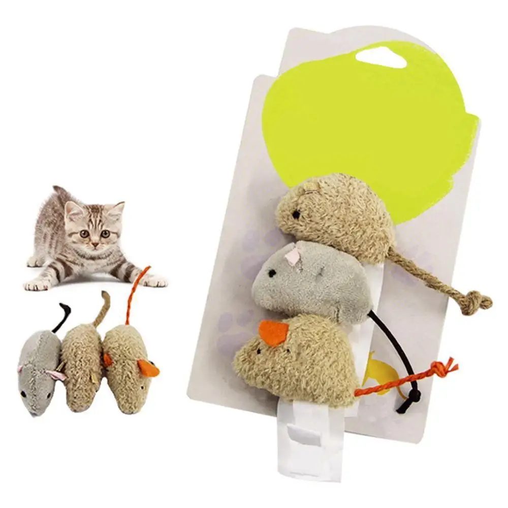 

3pcs New Plush Simulation Mouse Cat Toy Plush Mouse Cat Scratch Bite Resistance Interactive Mouse Toy Palying Toy For Cat Kitten