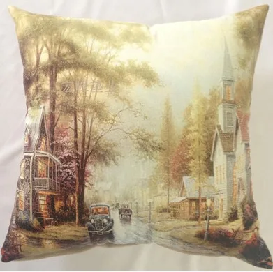 Castle Courtyard Rose Flower Vine Romance Nature Decorative Pillows Euro Travel Pillow Cover Fiber Cute Home Decor Gift