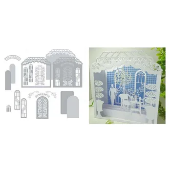 

2020 New Metal Cutting Dies and Scrapbooking For Paper Making Beautiful House Background Embossing Frame Card Craft No Stamps