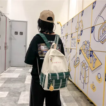 

Japanese soft sister chic bag female Korean version of small fresh Harajuku student Mori canvas backpack ins student backpack