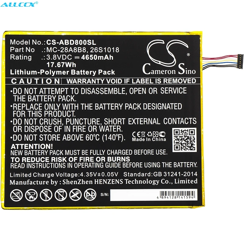 Venta Cameron Sino-Batería de 4650mAh, 26S1018,58-000161,MC-28A8B8 para Amazon Kindle Fire HD 8,PR53DC KJnaJbAag