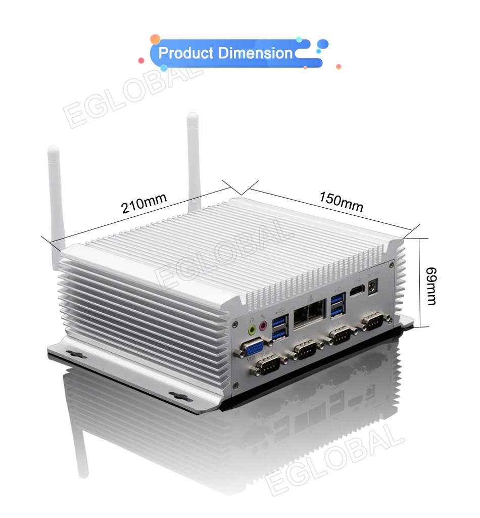 TDP 15 Вт ПК компьютер Бортовой Intel Core i5 4200U 1,6 ГГц 2 ethernet Мини ПК 6COM HD VGA DDR3L промышленный ПК