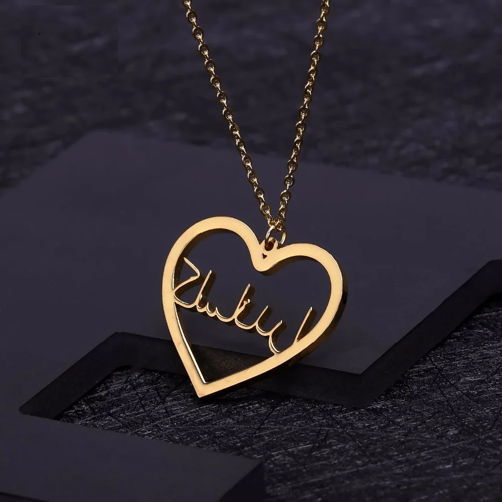 

Personalized Heart Pendant Necklace Customized Arabic Nameplate Necklaces For Women Birthday Gift Jewelry