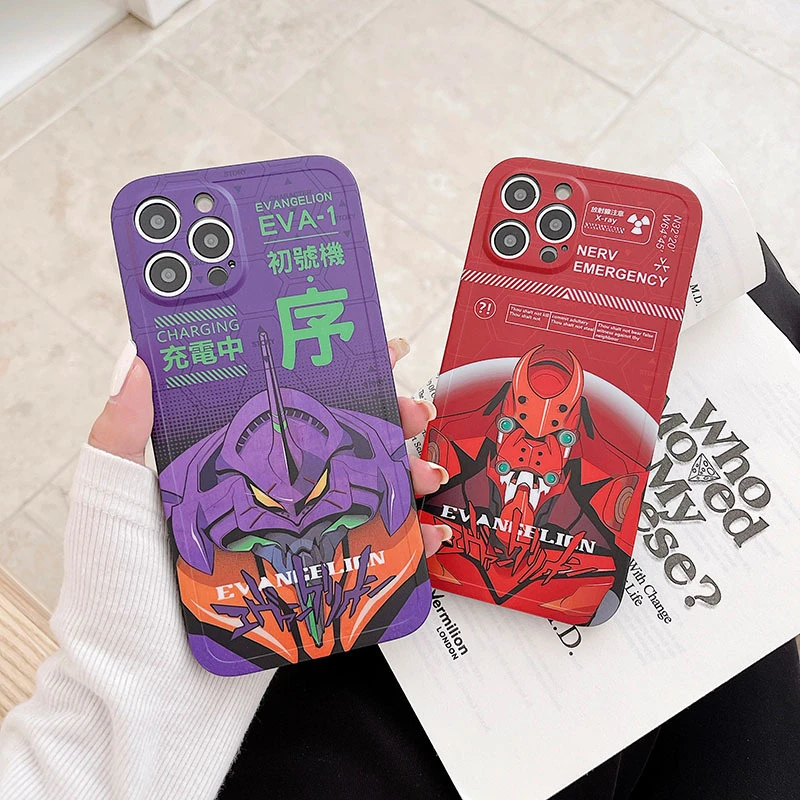 Neon Genesis Evangelion Anime Eva Case For Apple Iphone 13pro 12pro Max 11 Xs Xr 7p 8p Cartoon Anti Fall Fashion Matt Cover Case Animation Derivatives Peripheral Products Aliexpress
