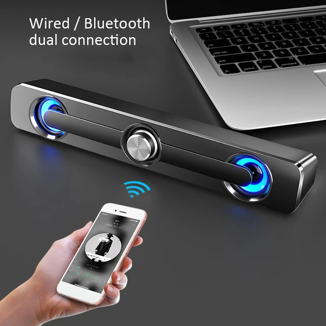 Barre De Son Surround 3d Bluetooth 5.0, Haut-parleurs D'ordinateur  Filaires, Stéréo, Caisson De Basses, Barre De Son Pour Ordinateur Portable,  Pc, Cinéma, Tv, Aux 3.5mm - Ordinateur Haut-parleurs - AliExpress