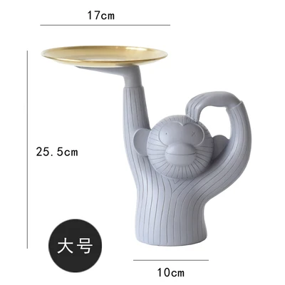 Инс Испания лоток для обезьяны Фруктовая тарелка лампа дизайн ретро креативная Скандинавская кукла украшение лоток для хранения лоток для обезьяны Фруктовая тарелка лампа - Цвет: GRAY    BIG