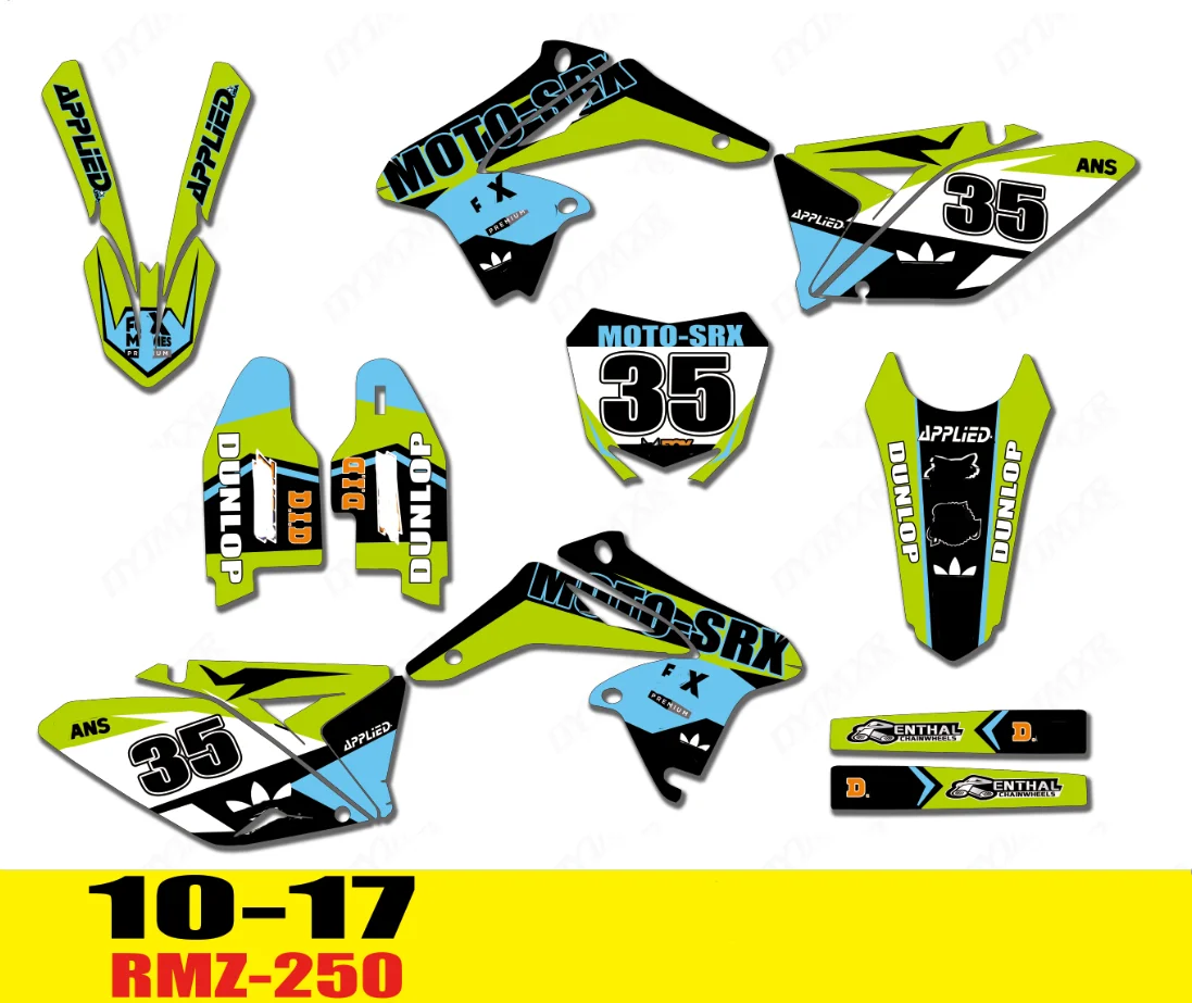 Графические фоны с изображением мотоцикла для Suzuki RMZ250 2010 2011 2012 2013 2014 2015 2016 2017 2018 2019