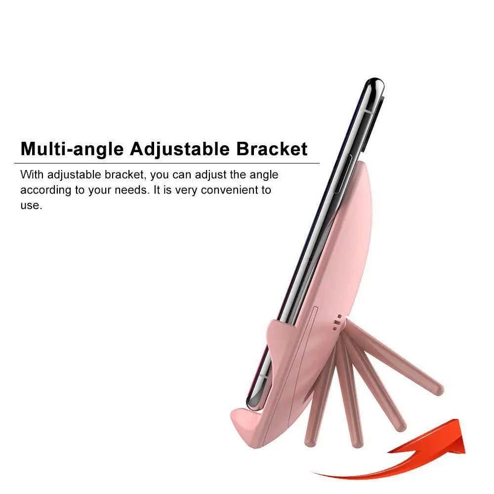 Portable Makeup Mirror Touch Dimming Fill Light QI Wireless Cell Phone Charger 5W Band Light Beauty Mirror Wireless Charger