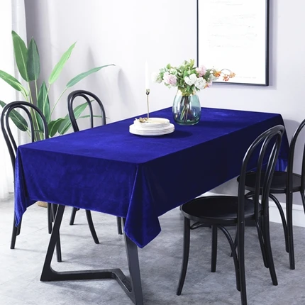 royal blue Скатерть из плотного бархата, свадебные украшения, вечерние, офисные, фланелевые скатерти - Цвет: royal blue