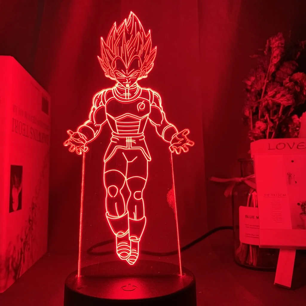 Dragon Ball лампы Гоку рисунок ребенка Украшения в спальню ночной Светильник классный подарок на день рождения для детей с рисунком из аниме гаджет светодиодный ночной Светильник 3d иллюзия - Испускаемый цвет: K