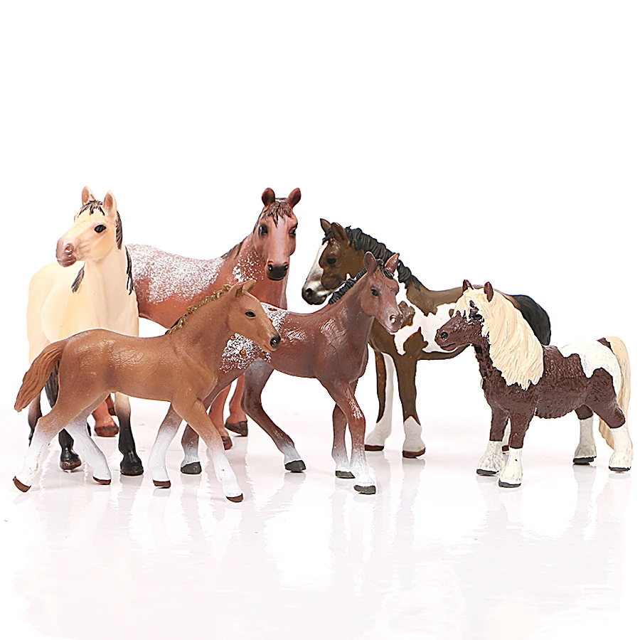 Realistic Mustang Horse Action Figures PVC Model Set - Educational Animal Toys Collection for Kids image 3