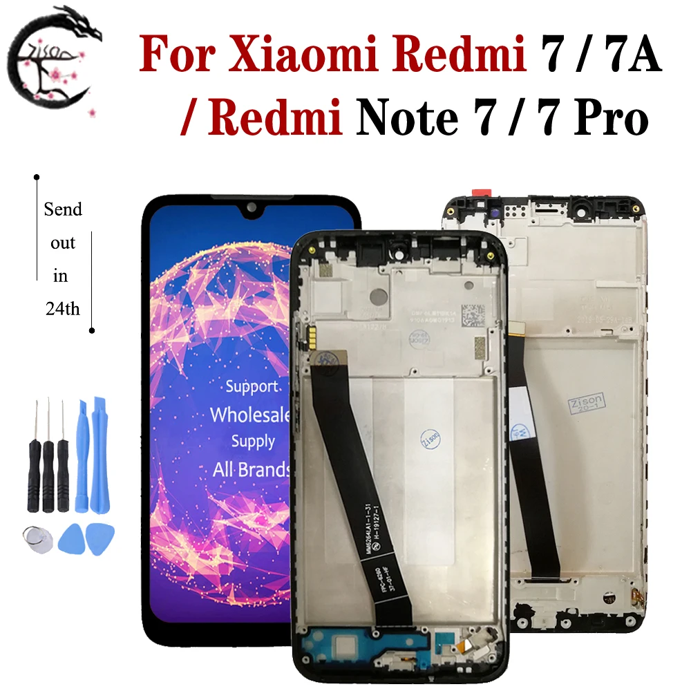ЖК-дисплей с рамкой для Xiaomi Redmi 7 7A сенсорный экран дигитайзером в сборе Note pro