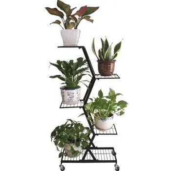 

Multilayer, Wrought Iron Balcony Decoration Showy Plant Decoration In The Living Room Floor, Green Potted Frame Money Plant Flow