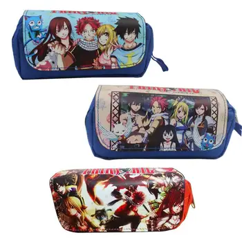 

Fairy Tail Pen Pencil Bag Wallet Naz Lucy Cartoon Anime Big Capacity Zipper Leather Pencil Stationery Pouch Purse Fairy Wallets