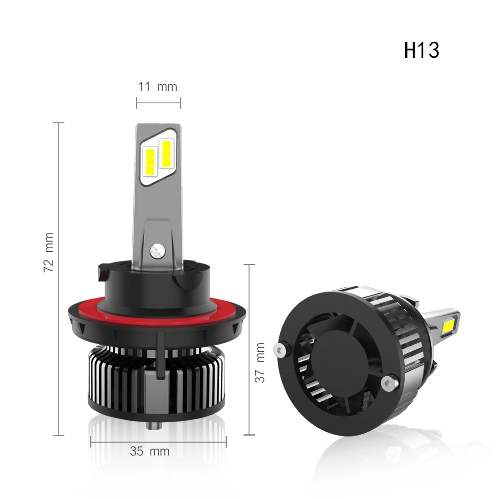 9008 H13 2 шт. автомобиль H4 H7 светодиодный H1 9005 hb3 9006 светодиодный фары лампы H11 светодиодный D1 D4 D5 авто светодиодный светильник 80w 16000LM для фар головного света и противотуманных фар с возможностью креативного 6000K V13 - Испускаемый цвет: 9008 H13