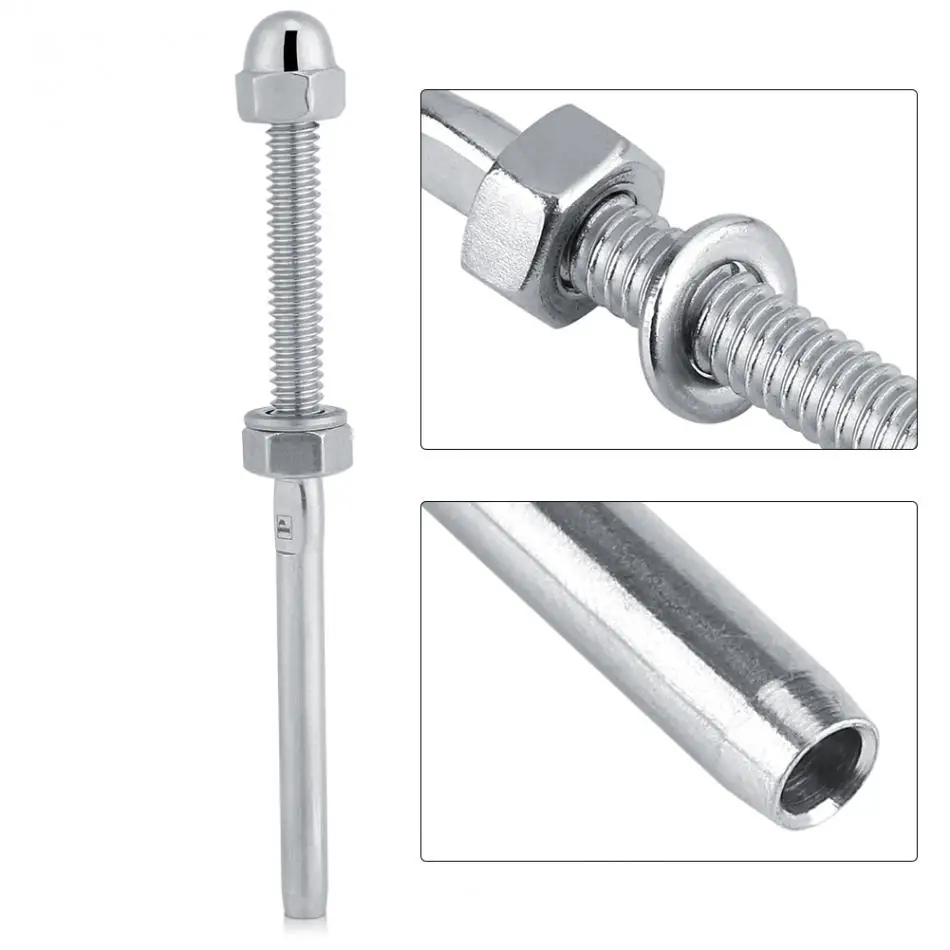 10 Pcs/lot Threaded Cable Tensioner Stainless Steel Threaded Tensioner Stud Ends for 1/8" Cable Railing System