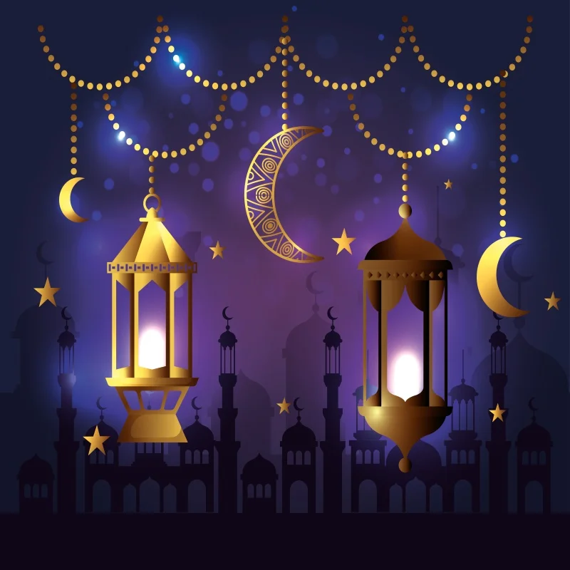 Фотофон Laeacco Ramadan Happy Eid Мубарак мусульманский фонарик Детская сцена виниловый