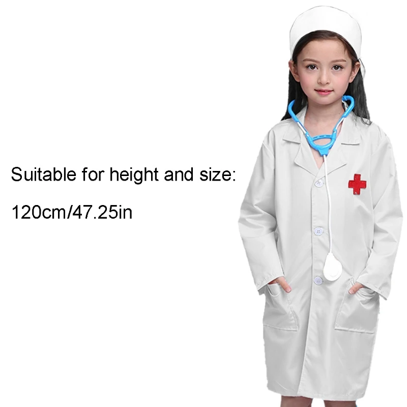 

Children Doctors Uniform Kids Hospital Cosplay Costume for Halloween Props Girl Boy Fancy Party Toys