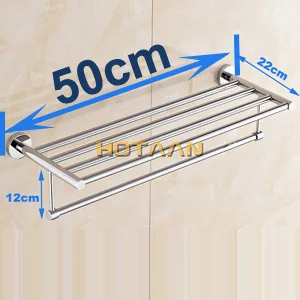 L is 50 cm Горячая,, настенный держатель для полотенец для ванной комнаты, хромированная стойка для полотенец, 60 см вешалка для полотенец из нержавеющей стали с крючками - Цвет: L is 50 cm