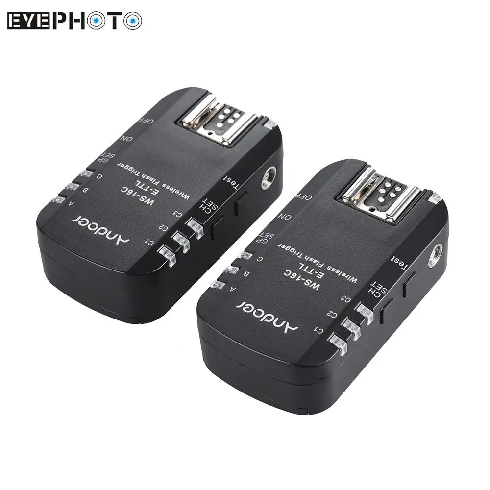

Andoer WS-16C E-TTL Wireless Flash Trigger Transceiver 2.4GHz 1/8000s High Speed Sync for Canon 5D for YongNuo YN568EX etc