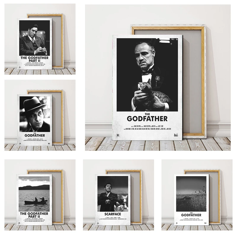 Плакат и принты HD Ретро Крестный отец шарф сопранос фильм подарок Картина на