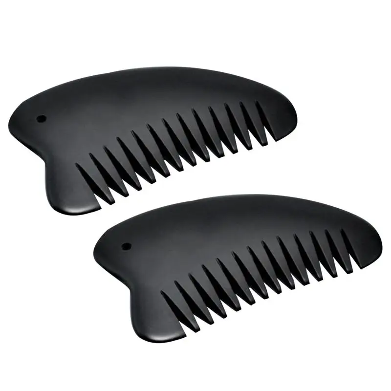 

2 PCS Hair Comb Mini Portable Natural Durable Stone Needle Smoothing Comb Hair Comb Massage Comb for Girls Women Ladies