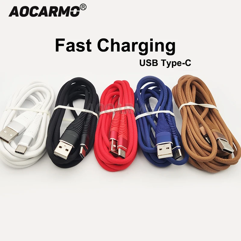 overbelastning elasticitet blandt Aocarmo Red Black Brown USB Type C Cable For XiaoMi 9 10 For Huawei P20 P40  For OnePlus 6 6T USB C Fast Charging Charger Wire _ - AliExpress Mobile