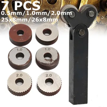 

Steel Dual Wheel Knurling Tool Set with Diagonal Linear Knurl Wheel 0.5mm 1mm 2mm Pitch Linear Pitch Knurl Set Lathe Cutter 1set