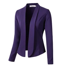 Outono novo feminino formal wear casaco de escritório roupas femininas manga longa blazer cor sólida bolso feminino