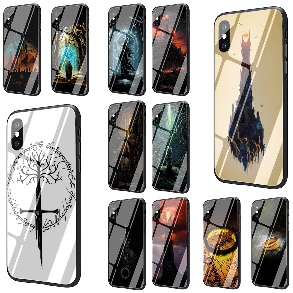 EWAU Властелин колец закаленное стекло чехол для телефона чехол для iPhone 5 5S SE 6 6s 7 8 Plus X XR XS 11 Pro Max