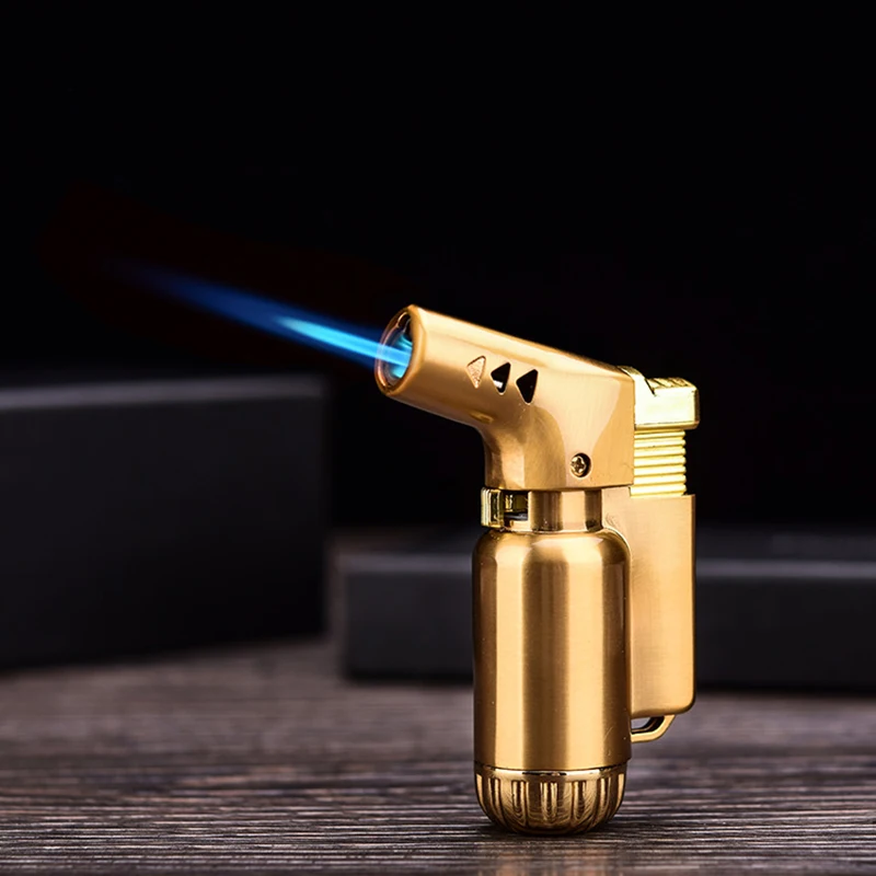 

Metal Butane Gas Jet Turbo Lighter Torch Spray Gun Cigar Lighter Inflatable Fixed Fire Windproof 1300 C Portable Lighter Outdoor