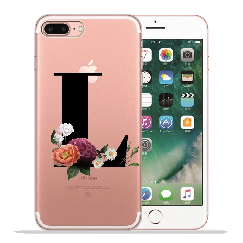 Чехол для телефона с буквенным принтом и цветочным рисунком, чехол для iPhone X, чехол 11 11 Pro Max 5, 5S, 6, 6 S, 7, 8 Plus, X, XS, Max, XR, чехол для iPhone 8, чехол