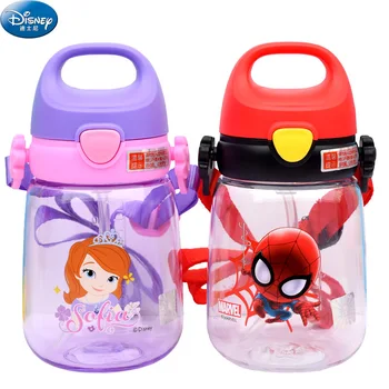 

Disney Cartoon Princess Mickey Minnie Mouse Water Cups with Straw Boys Disney Student Outdoor Drinking Water Bottle Kids Gifts