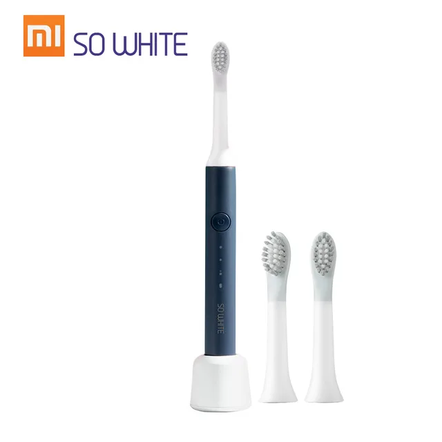 Оригинальная XIAOMI Mijia soocas SO WHITE Sonic электрическая зубная щетка Беспроводная Индукционная зарядка IPX7 Водонепроницаемая зубная щетка - Цвет: Blue set