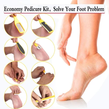 

10 in 1 Foot Scrubber Professional Pedicure Tools Kit Rasp Foot File Callu Remover Set Feet Exfoliating Scrubber Cleaner