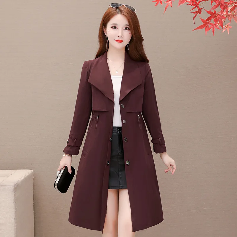 

Trench Coat Women's Mid-length Korean-style 2019 Autumn New Style Fashion Glorious Slim Fit Slimming Thin Coat